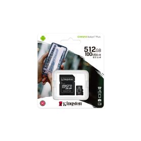 Kingston Micro SDXC 512GB Canvas Select Plus 100R A1 C10 Card + ADP - SDCS2 512GB