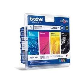 PACK 4 TINTEIROS BROTHER LC1100HYVALBP A.C.