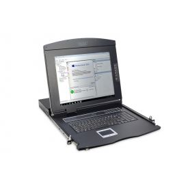 Digitus modularized 43,2cm (17') TFT console with 1 port KVM, TR keyboard, RAL 9005 black color