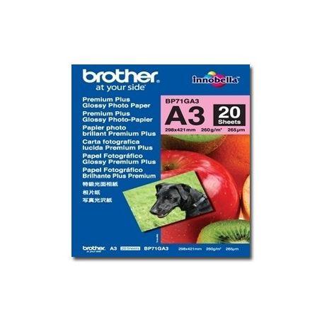 Brother Papel ''Glossy'' A3 p/ 6490CW - BP71GA3