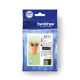 Brother Pack de 4 Tinteiros preto, cião, magenta e amarelo - Duração estimada até 550 páginas cada cor - LC3217VAL