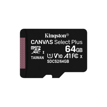 Kingston Micro SDXC 64GB Canvas Select Plus 100R A1 C10 Card - SDCS2 64GBSP