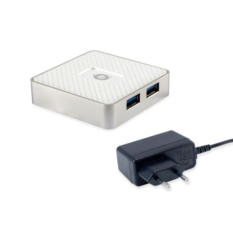 Conceptronic HUBBIES 4-Port USB 3.0 Hub with Power Adapter - HUBBIES03W
