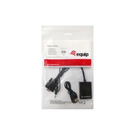 Equip VGA to HDMI Adapter with Audio, Black - 119038