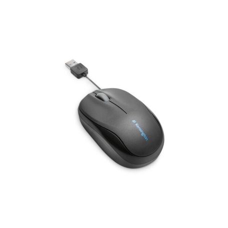 Kensington Pro Fit Retractable Mobile - Rato - óptico - 3 botões - com cabo - USB - preto