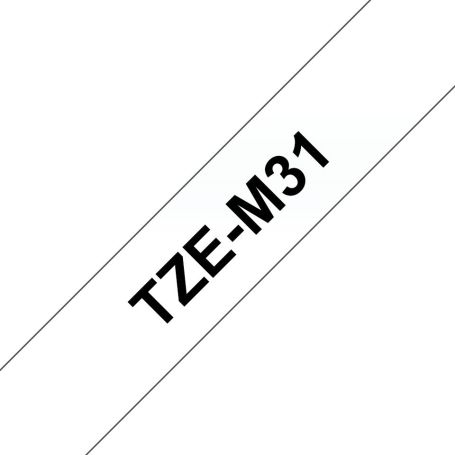 Brother Fita Laminada de 12mm - Mate Preto para P-Touch - TZEM31