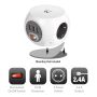 EWENT Tomada múltipla de 3 entradas Schuko + 3 x USB 2.4A, botão ligar desligar, cabo 1.5m, branca - EW3939