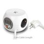 EWENT Tomada múltipla de 3 entradas Schuko + 3 x USB 2.4A, botão ligar desligar, cabo 1.5m, branca - EW3939