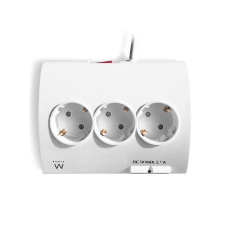 EWENT Tomada múltipla com 5 entrada e 2 portas USB, cabo 1.5m - EW3935