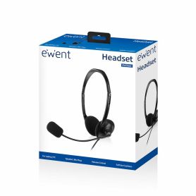 EWENT Headsets com microfone, cabo 2.1m - EW3563