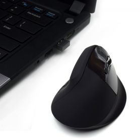 EWENT Wireless Vertical Ergonomic Mouse 800-1200-1600dpi, 5 buttons, black - EW3158