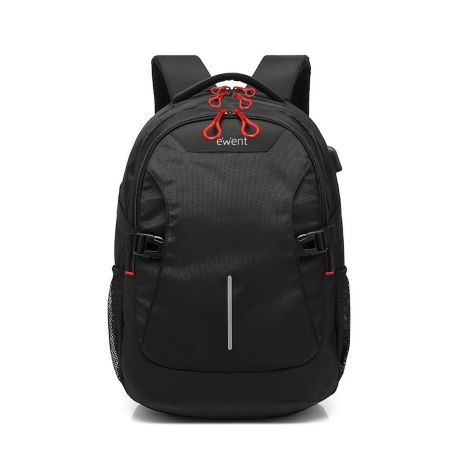 EWENT Mochila para Portátil 15.6'' preta, com Porta USB - EW2526