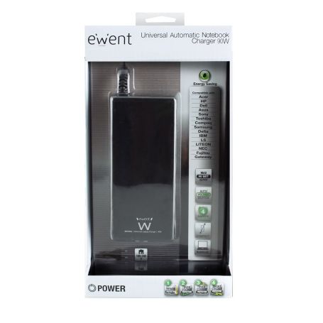 EWENT Carregador universal automático da 90W para notebook com 11 conectores - EW3966