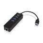 EWENT HUB USB 4 portas 3.1 Gen 1 (USB 3.0) e porta rede gigabit - EW1140