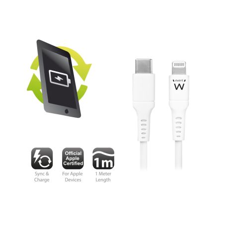 EWENT Cabo USB-C para Lightning, 1 metro - EW9915