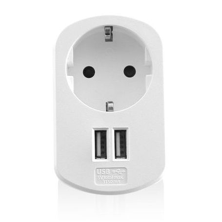 EWENT Carregador USB 3.4A com tomada Shuko - EW1211