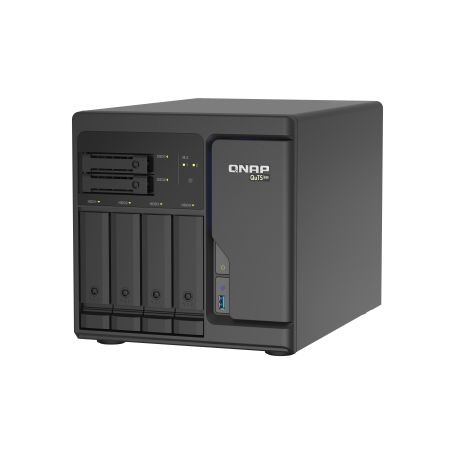 QNAP 6-Bay QuTS hero NAS, built-in 2 M.2 NVMe Gen3 x4 port, SATA 6G, Xeon D-1602 2.5GHz, 8GB ECC RAM, 4 x 2.5GbE, iSCSI