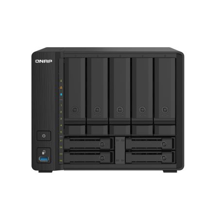 9-Bay NAS, AL324 64-bit quad-core 1.7GHz, 4GB, 5 x 3.5'' and 4 x 2.5'' drive slots, 2 x 10GbE SFP+ LAN, 2 x 2.5GbE (2.5G 1G) LAN