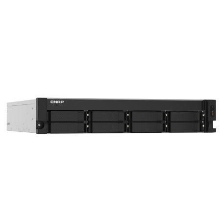 QNAP 8-Bay quad-core 1.7 GHz rackmount NAS with 250W PSU, 4GB, SATA 6Gb s, 2x 10GbE SFP+ LAN, 2x GbE LAN, 1x PCIe Gen2 x2 slot