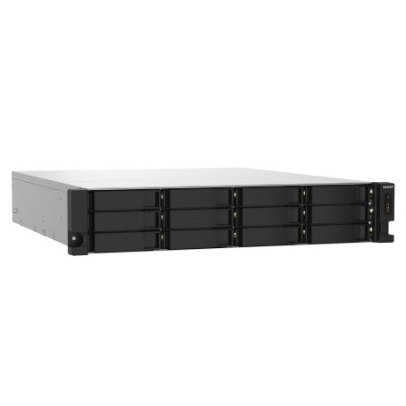 QNAP 12-Bay AL324 quad-core 1.7 GHz rackmount NAS with 250W, 4GB, SATA 6Gb s, 2x 10GbE SFP+, 2x 2.5GbE, 1x PCIe Gen2 x2 slot