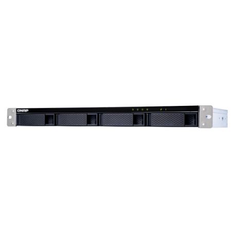 QNAP 4-bay 1U rackmount SATA JBOD expansion unit with a QXP-400eS-A1164 PCIe SATA host card and 1 SFF-8088 - TL-R400S