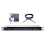 QNAP 4-bay 1U rackmount SATA JBOD expansion unit with a QXP-400eS-A1164 PCIe SATA host card and 1 SFF-8088 - TL-R400S