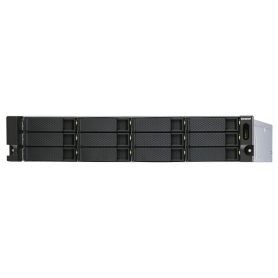 QNAP 12-bay 2U rackmount SATA JBOD expansion unit, redundant PSU, with a QXP-1600eS PCIe SATA host card and 3 SFF-8088