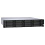 QNAP 12-bay 2U rackmount SATA JBOD expansion unit, redundant PSU, with a QXP-1600eS PCIe SATA host card and 3 SFF-8088