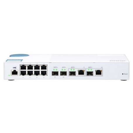 QNAP QSW-M408-2C, 8 port 1Gbps, 2 port 10G SFP+  NBASE-T Combo, 2 port 10G SFP+, web management switch