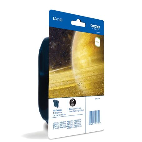 Brother Tinteiro preto em blister, Duração estimada  até 450 páginas (segundo ISO-IEC 24711) - LC1100BKBP