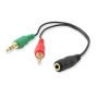 ADAPTADOR HEADSET EWENT 1x 3.5mm  2x 3.5mm EC1642