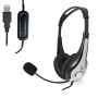 EWENT Headsets USB com microfone e controlo de volume, cabo 2.1m - EW3565