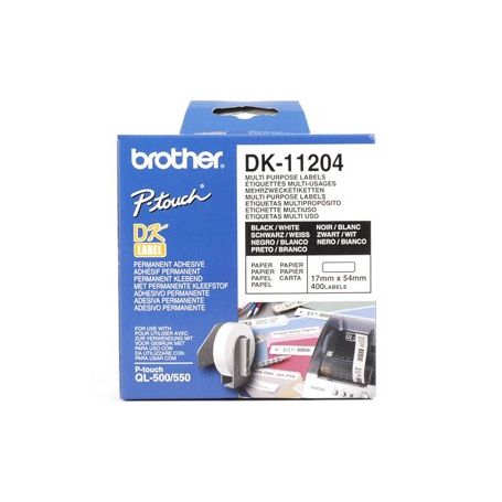 Brother 400 Etiquetas multi-uso - Autocolante - tamanho 17 x 54 mm - DK11204