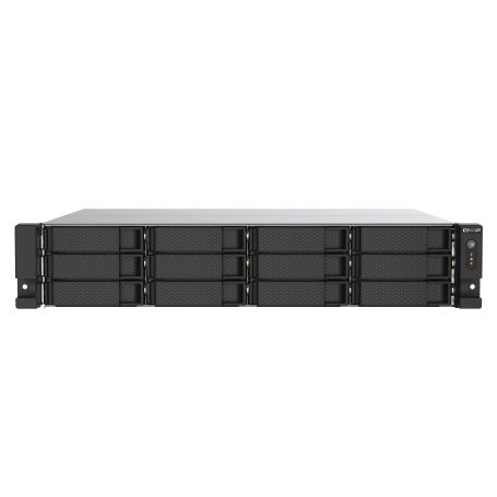 12-bay rackmount NAS, AMD Ryzen V1000 series V1500B 4C 8T 2.2GHz, 8GB, 2x2.5GbE LAN, 2x PCIe 3.0 x 4 slots, USB 3.2 Gen2, 2x550W