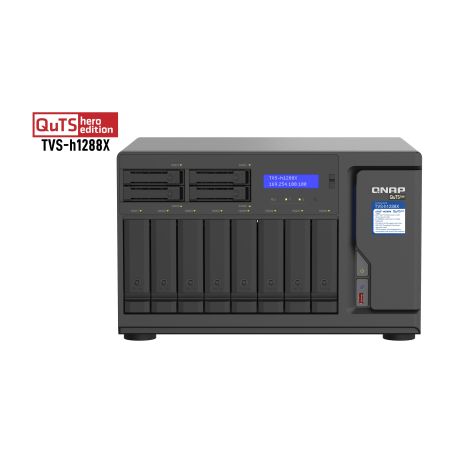 12-Bay TurboNAS, SATA 6G, Xeon W-1250 6cores, 16GB, 4x2.5GbE, 2x10GBASE-T 10GbE, 2xM.2 22110 2280 PCIe Gen3 x4 SSD slots, 550W