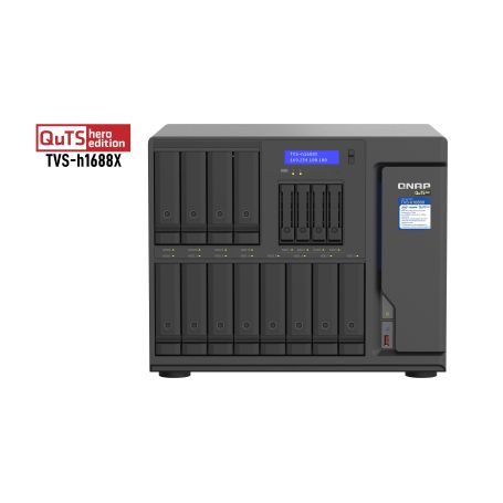 16-Bay TurboNAS, SATA 6G, Xeon W-1250 6 cores, 32GB, 4x2.5GbE, 2x10GBASE-T 10GbE, 2xM.2 22110 2280 PCIe Gen3x4 SSD slots, 550W