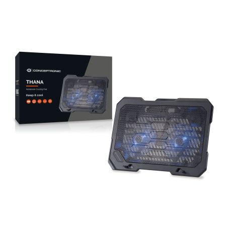 Conceptronic THANA Notebook Cooling Pad, Fits up to 15.6'', 2 Fans - THANA01B