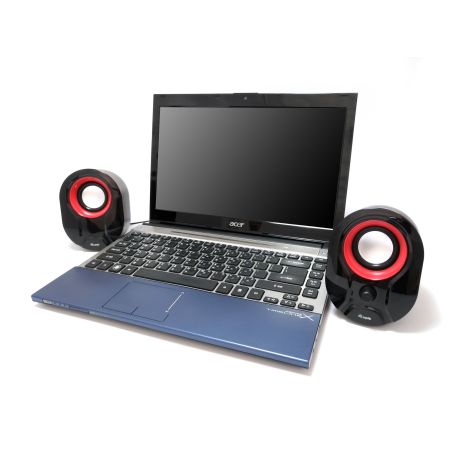 Stereo 2.0 Speaker, Black + Red - 245332