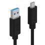 EWENT Cabo USB 3.1 Gen1 5Gbps 3A, USB-C M-A M, preto, 1 metro - EC1042