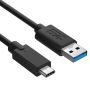 EWENT Cabo USB 3.1 Gen1 5Gbps 3A, USB-C M-A M, preto, 1 metro - EC1042