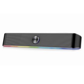 EWENT Coluna soundbar RGB Gaming, 6W RMS, control volume, alimentação USB, conexão bluetooth - EW3525