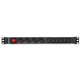 Unidade Distribuição Energia Salicru SPS 4F+6F PDU SCH+C13 C14 - IEC C14, Schuko e IEC C13 (4 Saídas Schuko e 6 Saídas IEC)