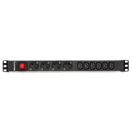 Unidade Distribuição Energia Salicru SPS 4F+6F PDU SCH+C13 C14 - IEC C14, Schuko e IEC C13 (4 Saídas Schuko e 6 Saídas IEC)