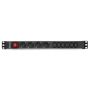 Unidade Distribuição Energia Salicru SPS 4F+6F PDU SCH+C13 C14 - IEC C14, Schuko e IEC C13 (4 Saídas Schuko e 6 Saídas IEC)