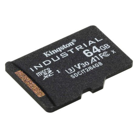 Kingston Micro SDHC 64GB Industrial C10 A1 pSLC Card Single Pack w o Adapter  - SDCIT2 64GBSP
