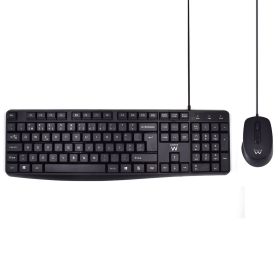 EWENT Teclado e Rato com fio, teclas sileciosas - EW3007