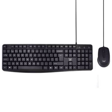 EWENT Teclado e Rato com fio, teclas sileciosas - EW3007