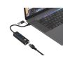 Conceptronic DONN 3-Port USB Hub with Gigabit Network Adapter incl. USB-C to USB-A Converter - DONN07BA
