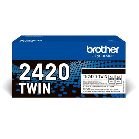 Brother Pack de 2 toners pretos de alta capacidade, Duração estimada 3.000 páginas cada toner segundo ISO IEC 19752