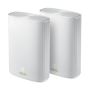 Asus ZenWiFi AX Hybrid (XP4) (2pk White) - AX1800 Dual-band Powerline Hybrid Mesh WiFi 6 System  - 90IG05T0-BM9110